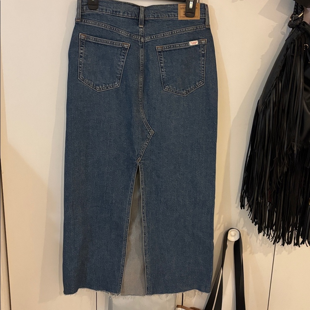 Levi Strauss Signature mid rise stretch denim maxi jeans skirt NEW,6(28) - Picture 5 of 7